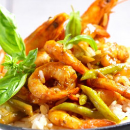 Curry rouge crevette + Riz